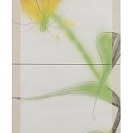 床掛けのように/ Like a hanging scroll | 
	軍道紙　牛皮和膠　岩絵の具　墨　胡粉　240 x 60 cm 2014 Gundoukami(handmade paper mulberry), nikawa, mineral pigments, sumi, gofun
